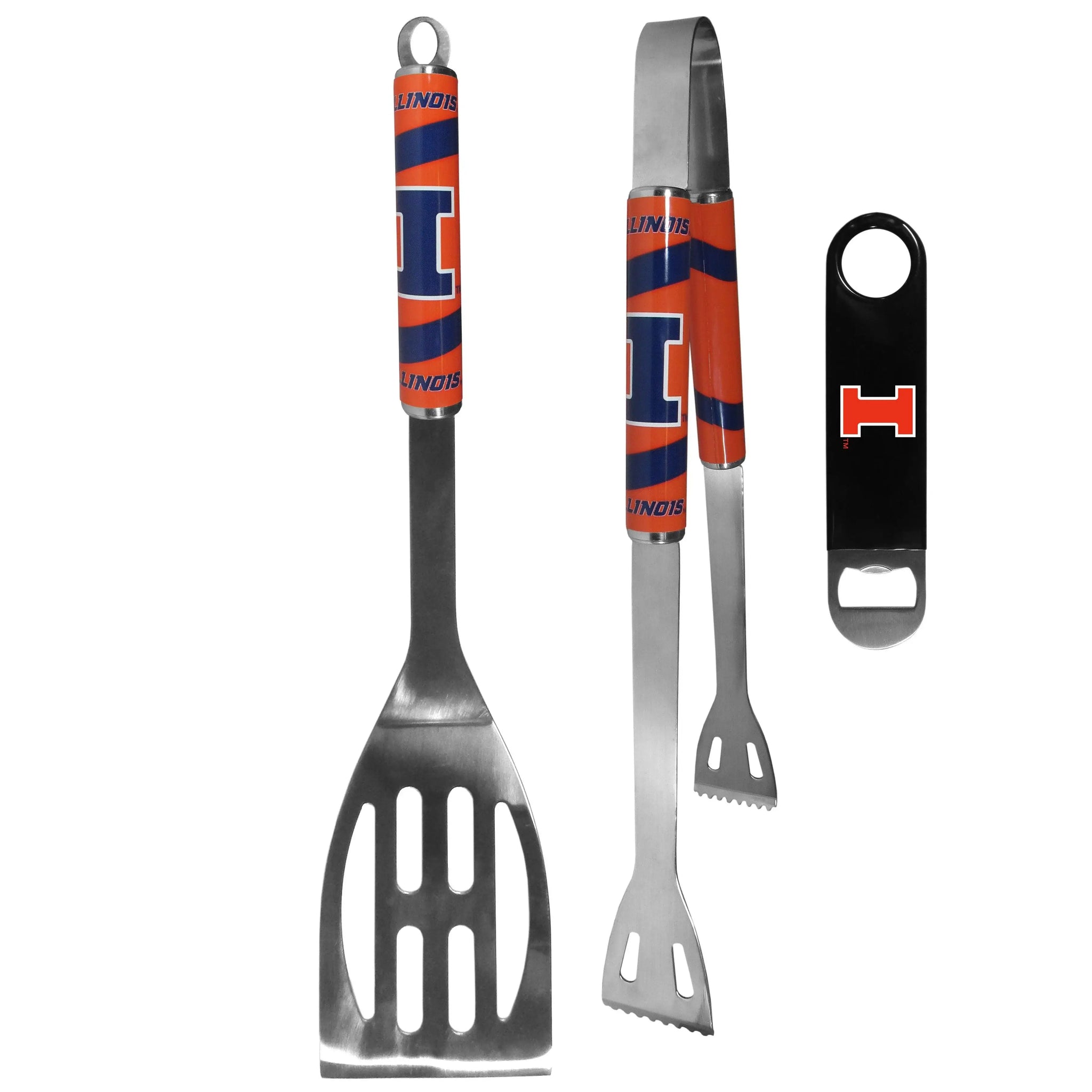 Illinois Fighting Illini 2 pc BBQ Set and Bottle Opener - Siskiyou Buckle - Flyclothing LLC