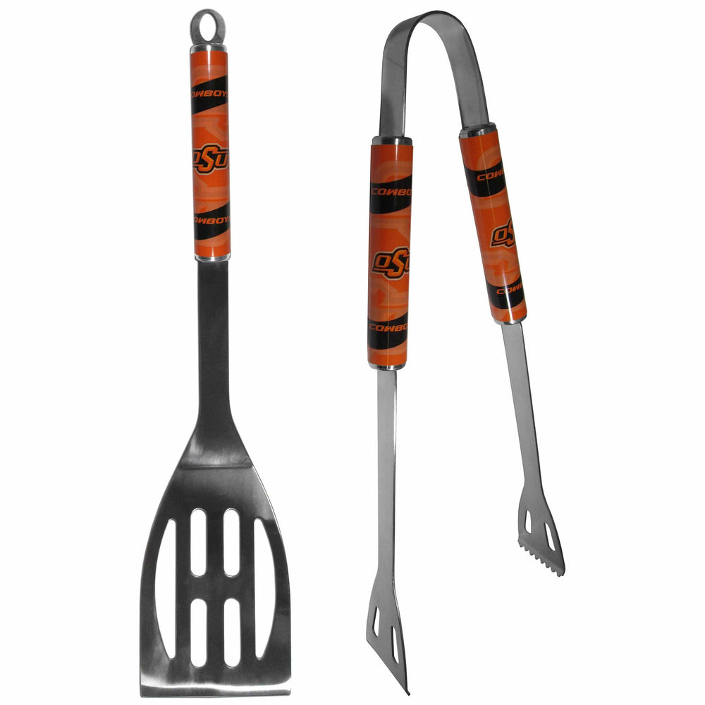 Oklahoma St. Cowboys 2 pc Steel BBQ Tool Set - Siskiyou Buckle