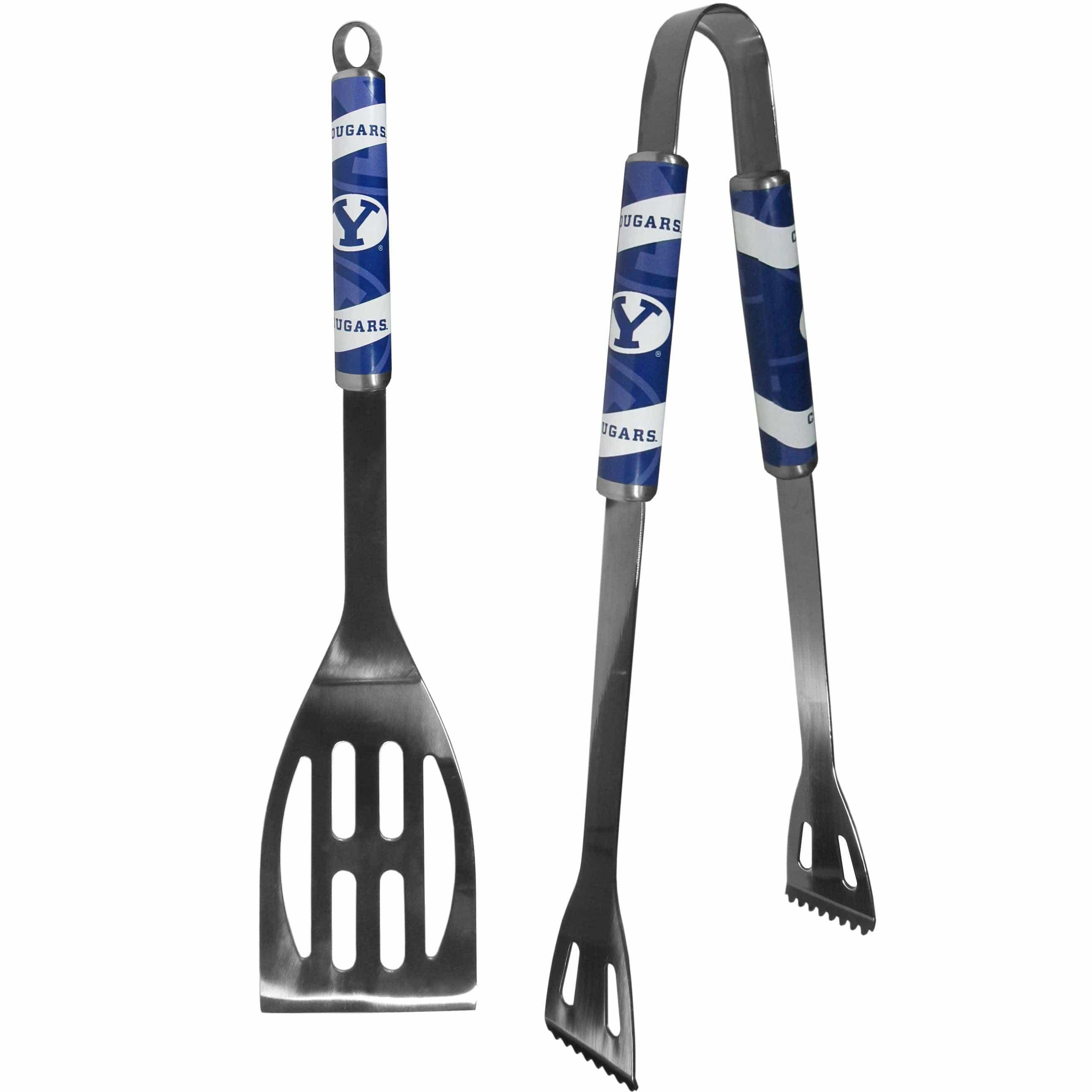 BYU Cougars 2 pc Steel BBQ Tool Set - Siskiyou Buckle