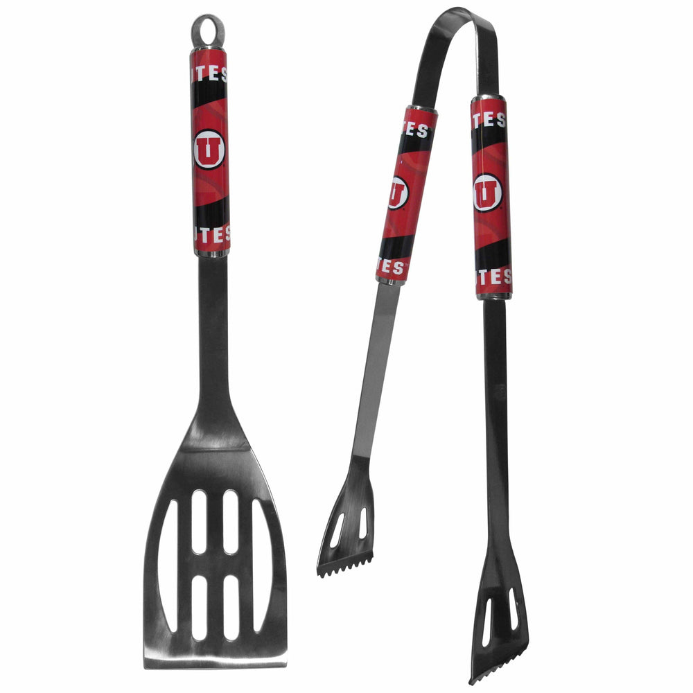 Utah Utes 2 pc Steel BBQ Tool Set - Siskiyou Buckle