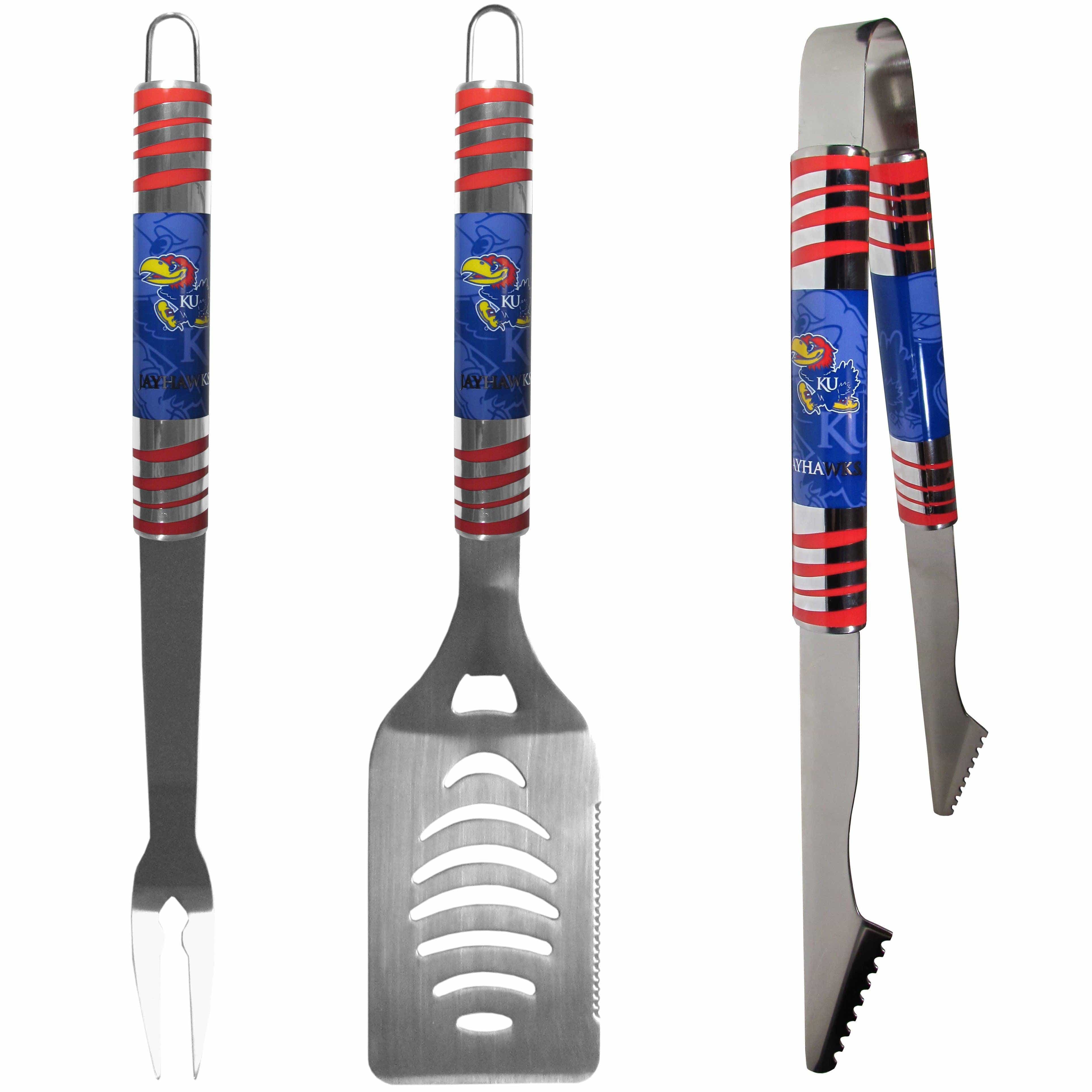 Kansas Jayhawks 3 pc Tailgater BBQ Set - Flyclothing LLC