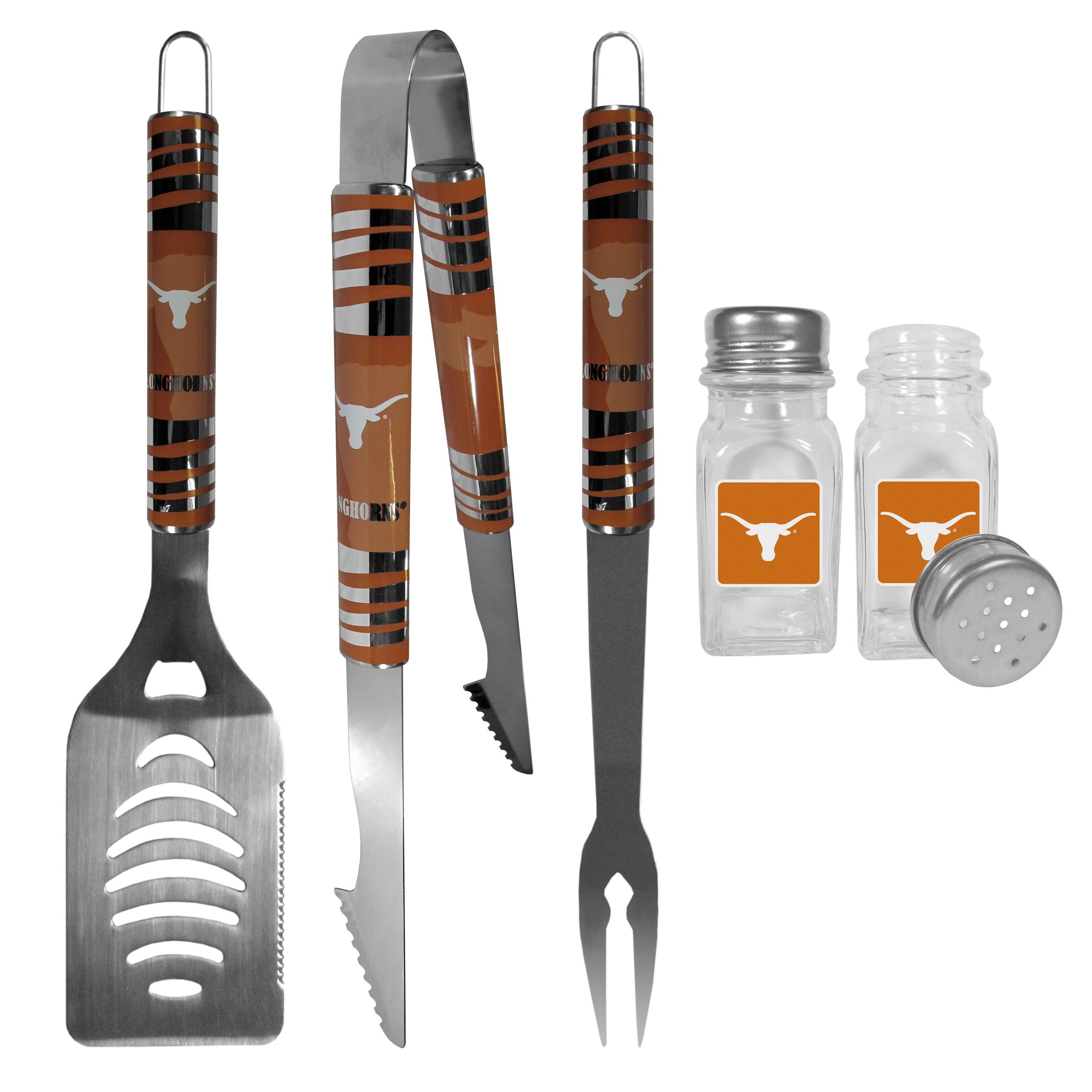 Texas Longhorns 3 pc Tailgater BBQ Set and Salt and Pepper Shakers - Flyclothing LLC