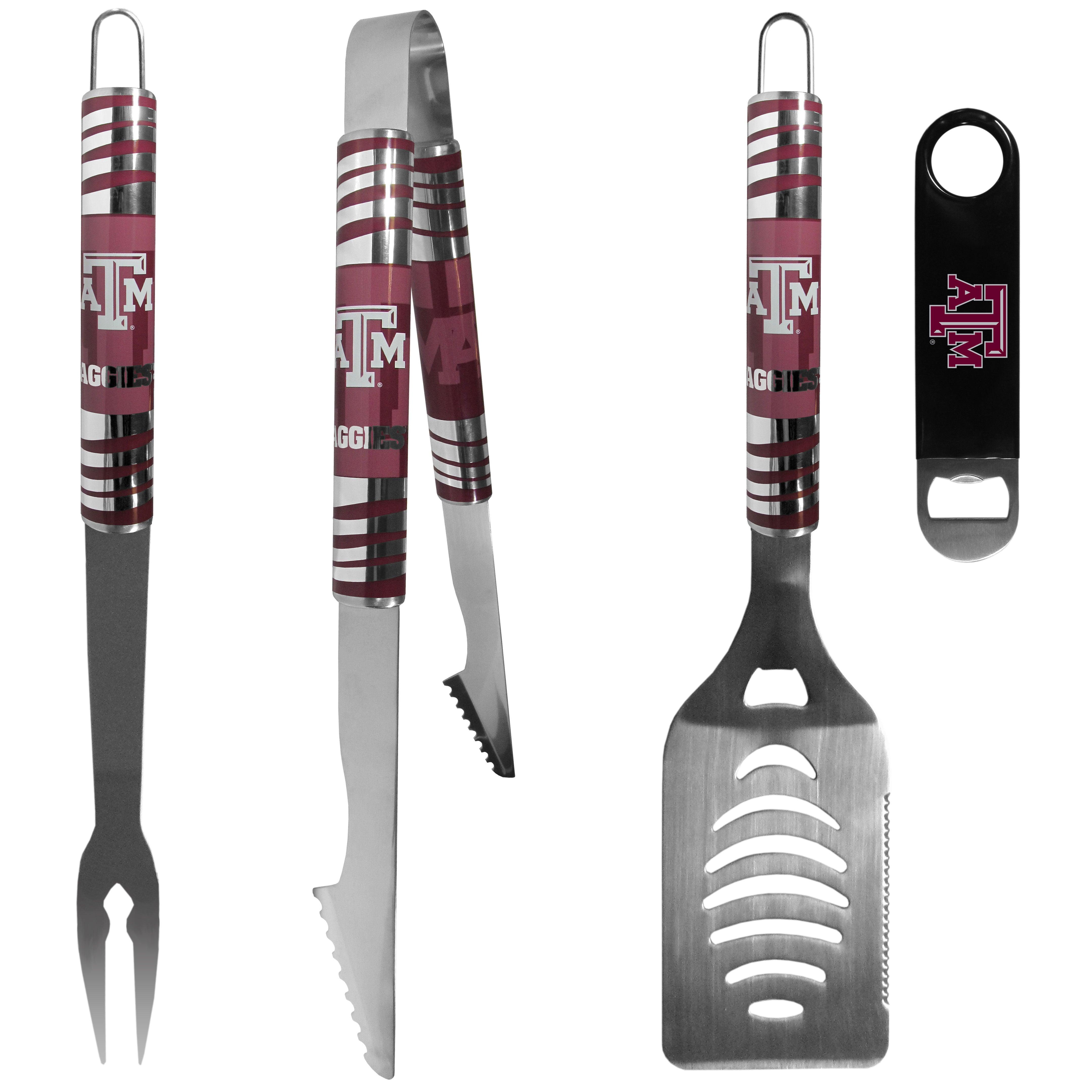 Texas A & M Aggies 3 pc BBQ Set and Bottle Opener - Flyclothing LLC
