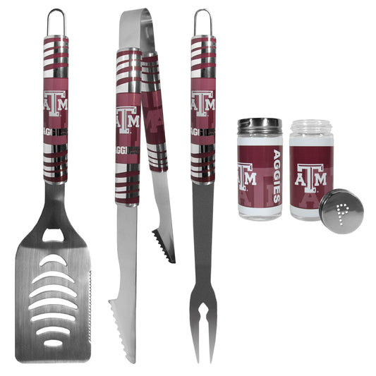 Texas A & M Aggies 3 pc Tailgater BBQ Set and Salt and Pepper Shaker Set - Flyclothing LLC