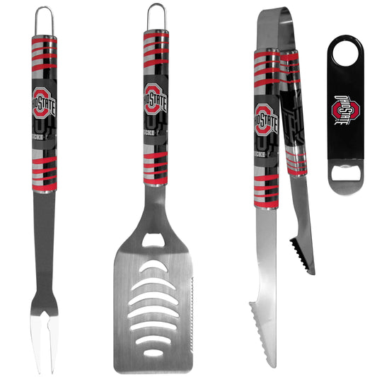 Ohio St. Buckeyes 3 pc BBQ Set and Bottle Opener - Siskiyou Buckle
