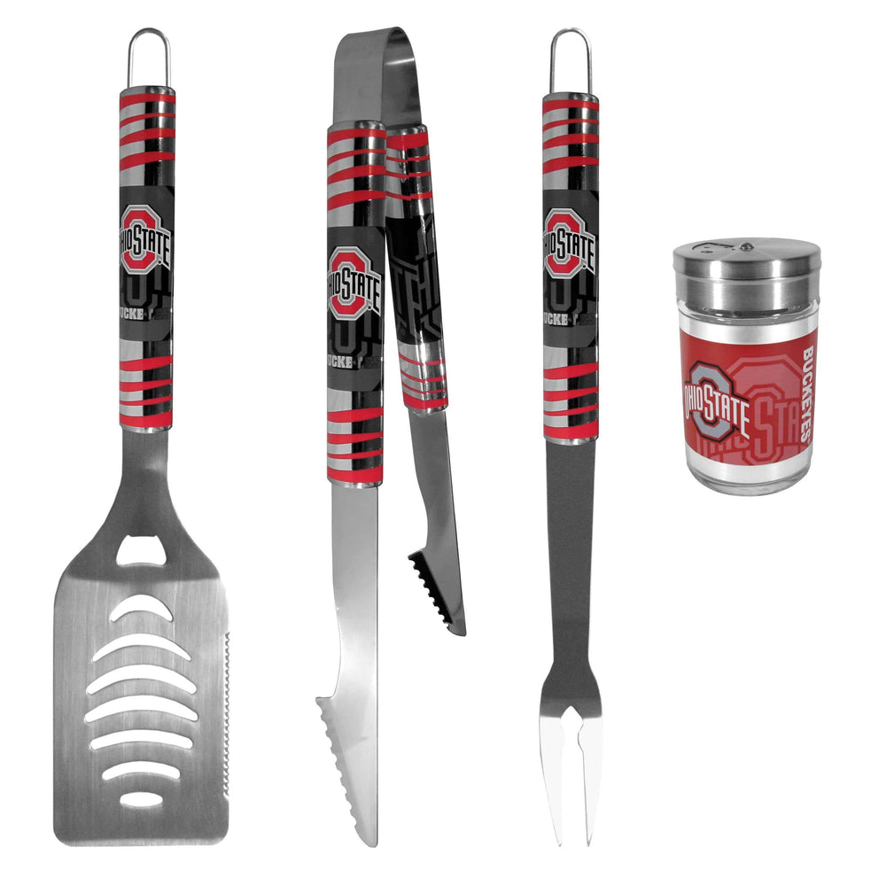 Ohio St. Buckeyes 3 pc Tailgater BBQ Set and Season Shaker - Siskiyou Buckle