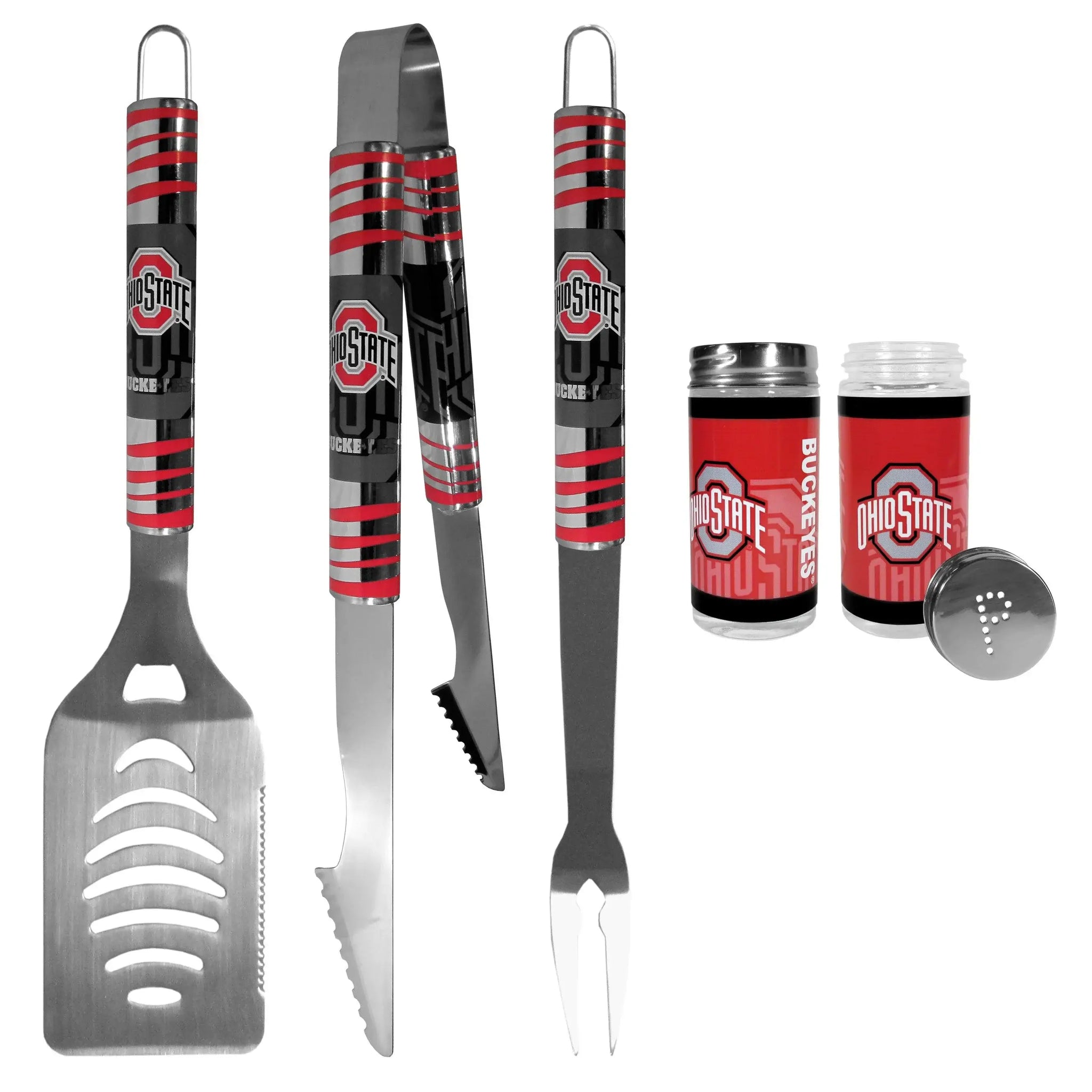 Ohio St. Buckeyes 3 pc Tailgater BBQ Set and Salt and Pepper Shaker Set - Siskiyou Buckle - Flyclothing LLC