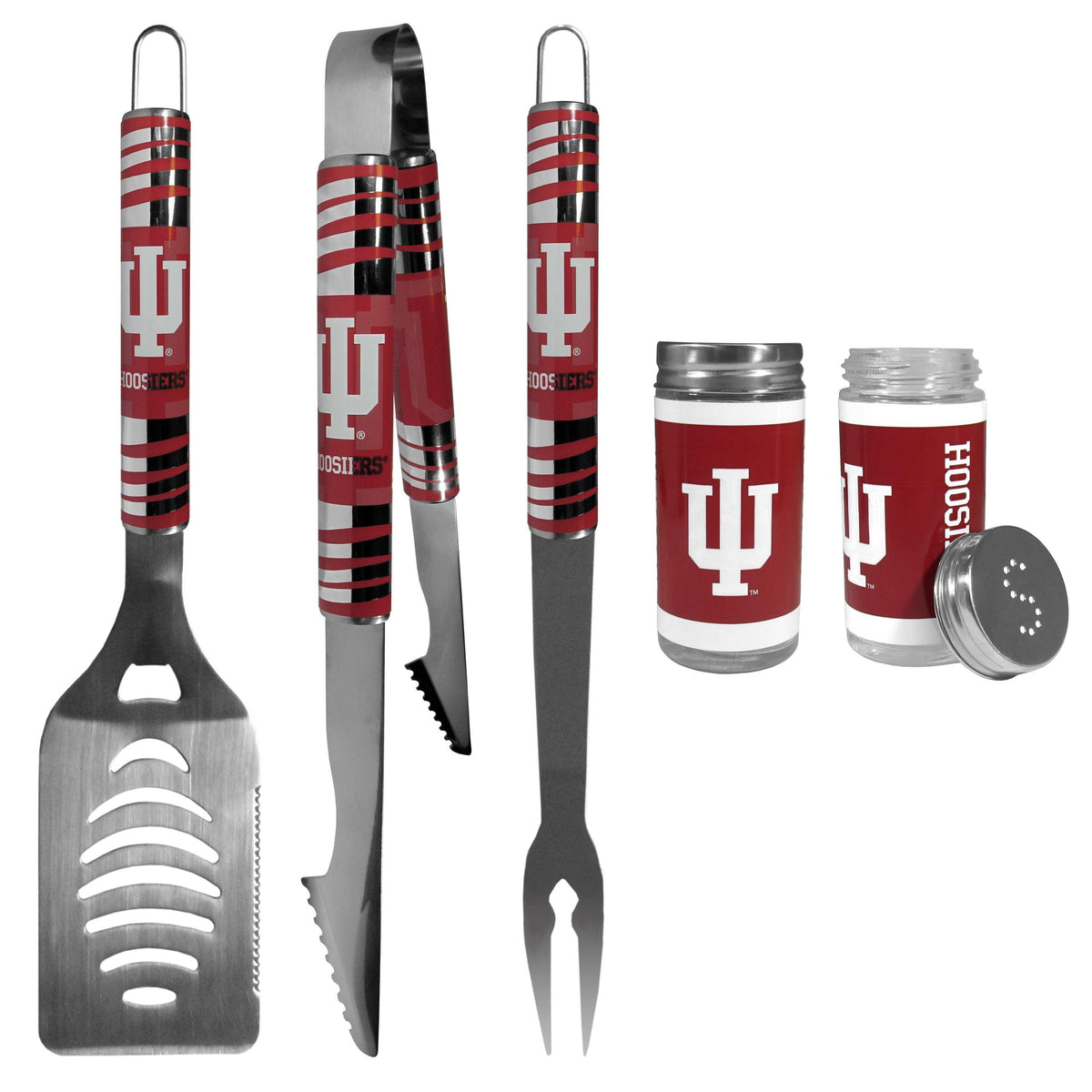 Indiana Hoosiers 3 pc Tailgater BBQ Set and Salt and Pepper Shaker Set - Flyclothing LLC