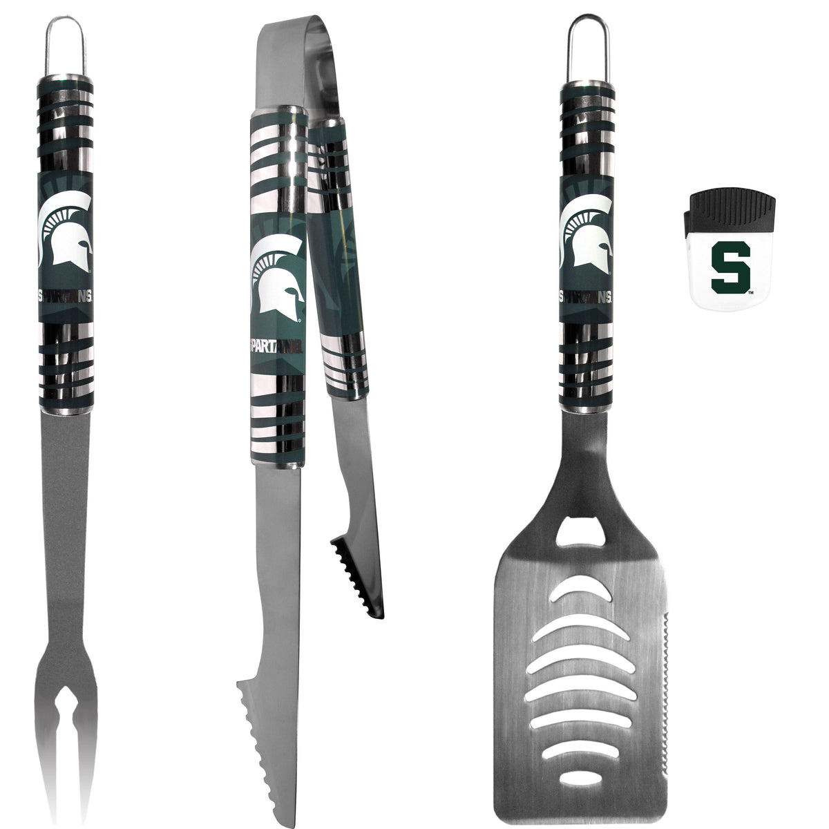 Michigan St. Spartans 3 pc BBQ Set and Chip Clip - Flyclothing LLC