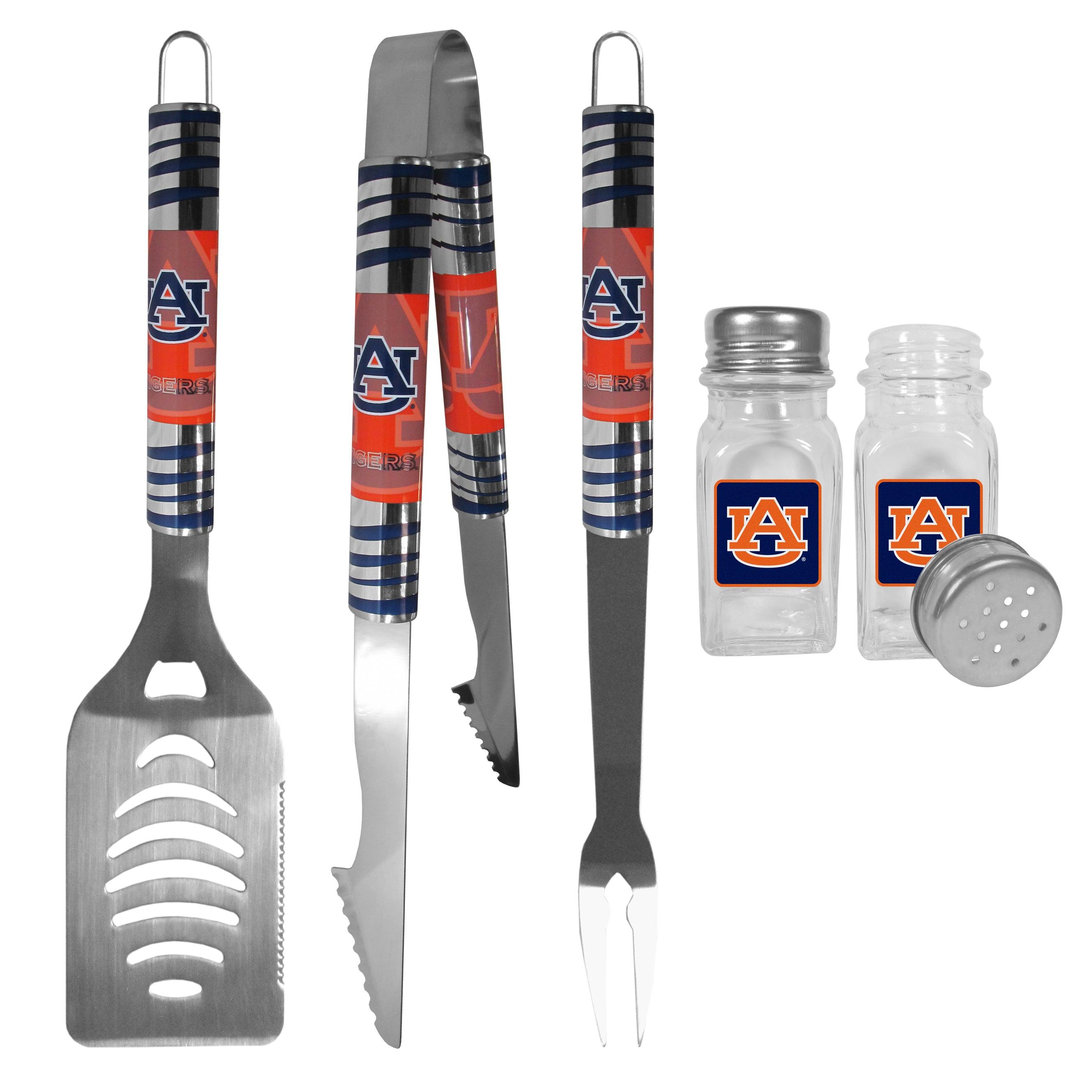 Auburn Tigers 3 pc Tailgater BBQ Set and Salt and Pepper Shakers - Flyclothing LLC