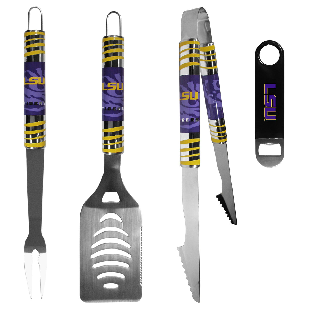 LSU Tigers 3 pc BBQ Set and Bottle Opener - Flyclothing LLC