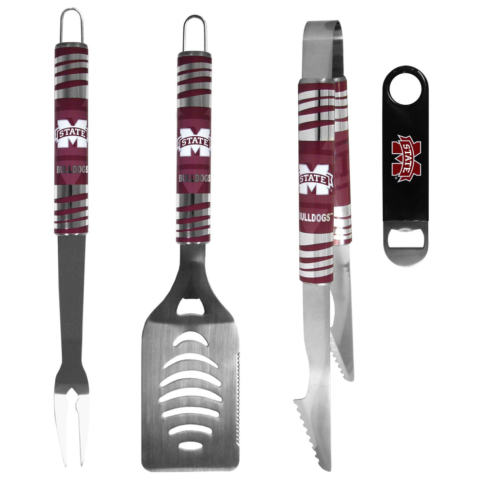 Mississippi St. Bulldogs 3 pc BBQ Set and Bottle Opener - Siskiyou Buckle