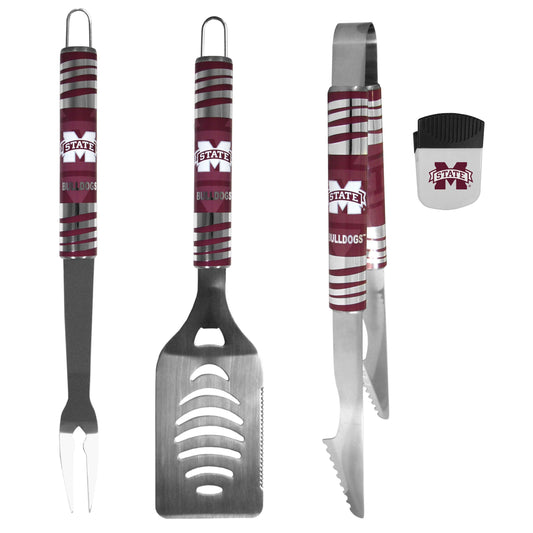 Mississippi St. Bulldogs 3 pc BBQ Set and Chip Clip - Flyclothing LLC