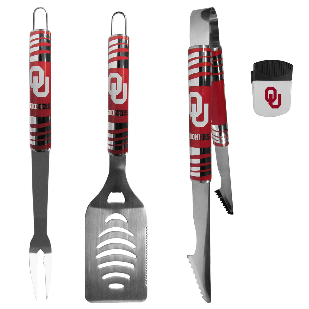 Oklahoma Sooners 3 pc BBQ Set and Chip Clip - Flyclothing LLC