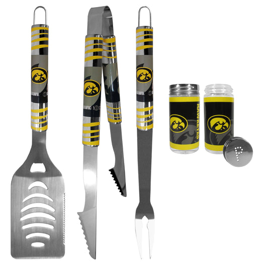 Iowa Hawkeyes 3 pc Tailgater BBQ Set and Salt and Pepper Shaker Set - Flyclothing LLC