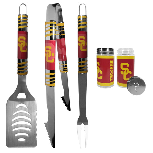 USC Trojans 3 pc Tailgater BBQ Set and Salt and Pepper Shaker Set - Flyclothing LLC