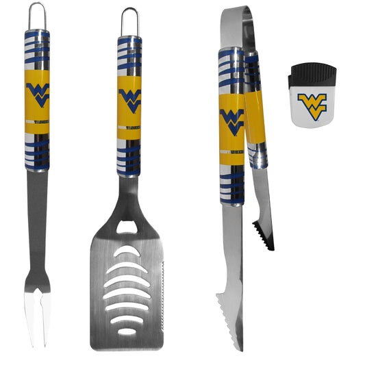 W. Virginia Mountaineers 3 pc BBQ Set and Chip Clip - Flyclothing LLC