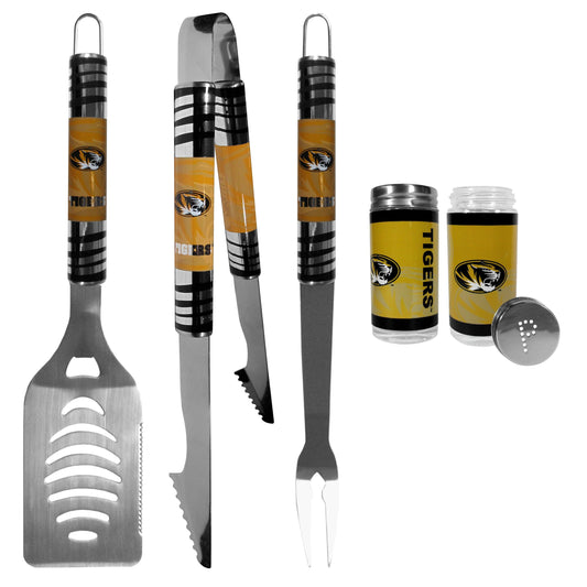 Missouri Tigers 3 pc Tailgater BBQ Set and Salt and Pepper Shaker Set - Flyclothing LLC