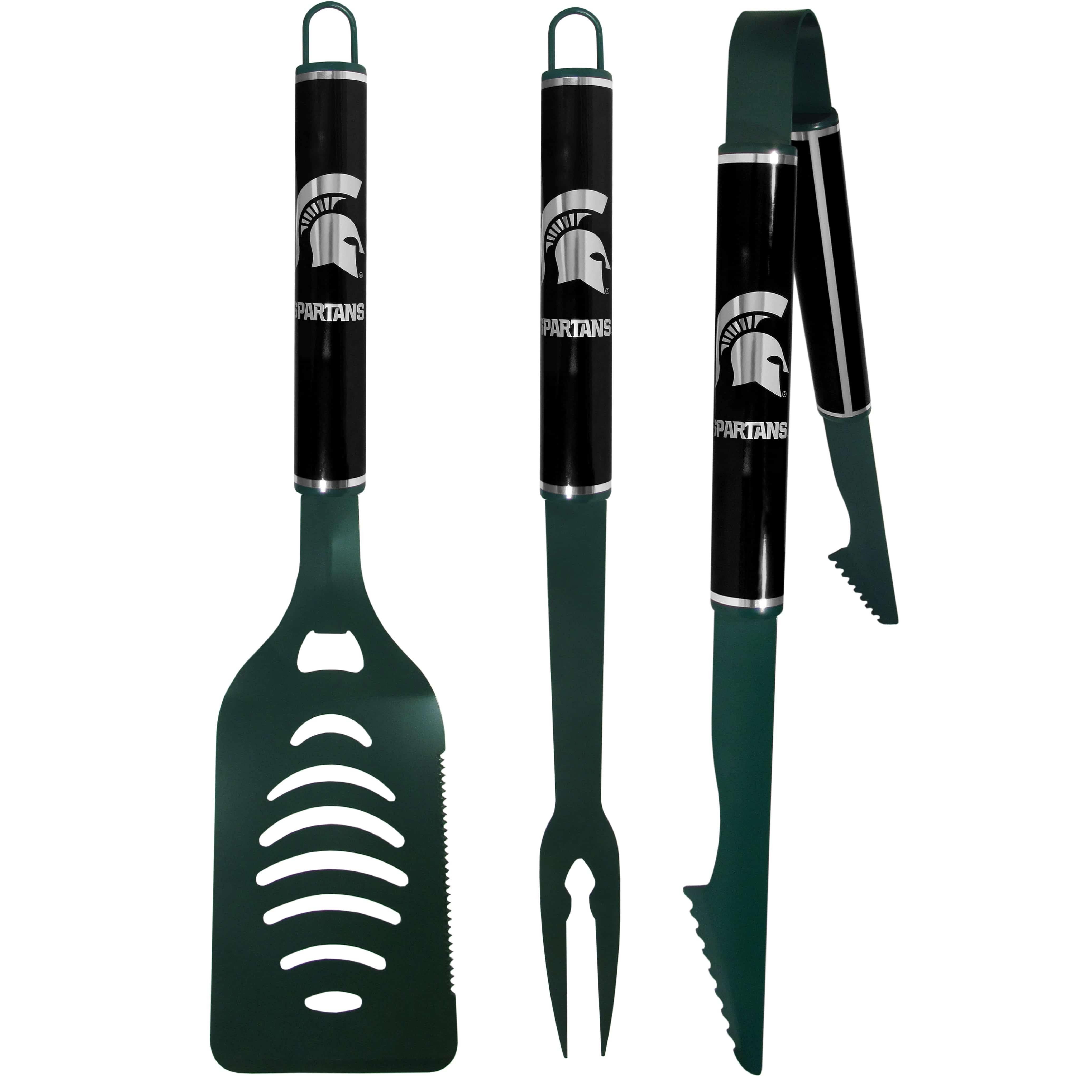 Michigan St. Spartans 3 pc Color and Black BBQ Set - Siskiyou Buckle