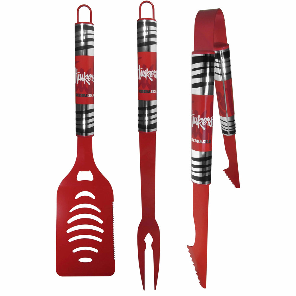 Nebraska Cornhuskers 3 pc Color BBQ Tool Set - Siskiyou Buckle - Flyclothing LLC