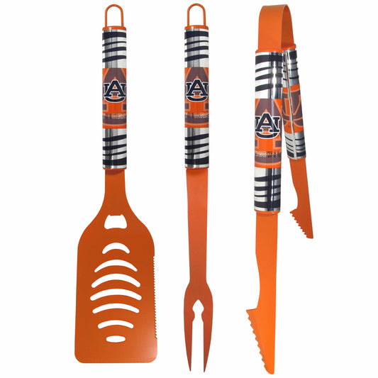 Auburn Tigers 3 pc Color BBQ Tool Set - Siskiyou Buckle