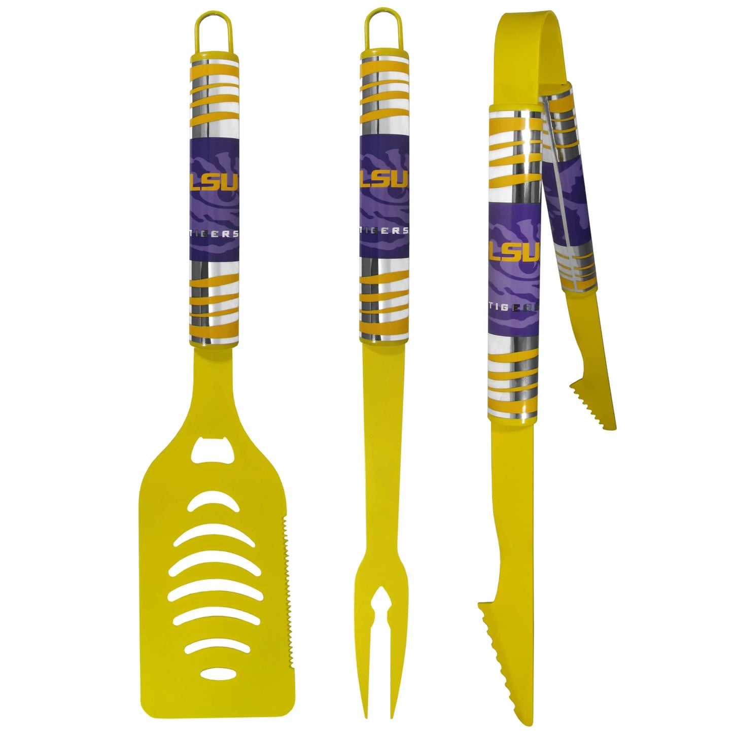 LSU Tigers 3 pc Color BBQ Tool Set - Siskiyou Buckle - Flyclothing LLC