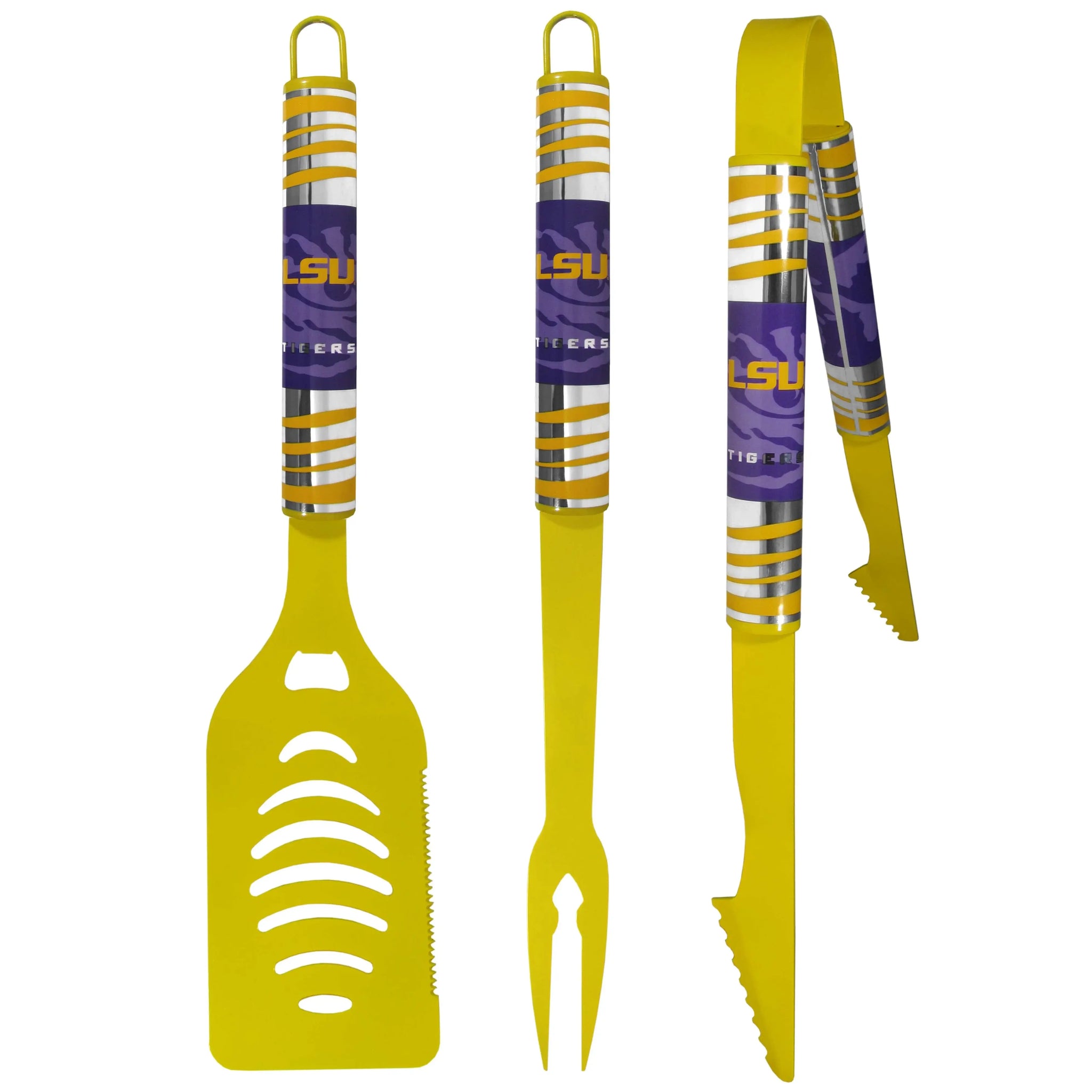 LSU Tigers 3 pc Color BBQ Tool Set - Siskiyou Buckle - Flyclothing LLC