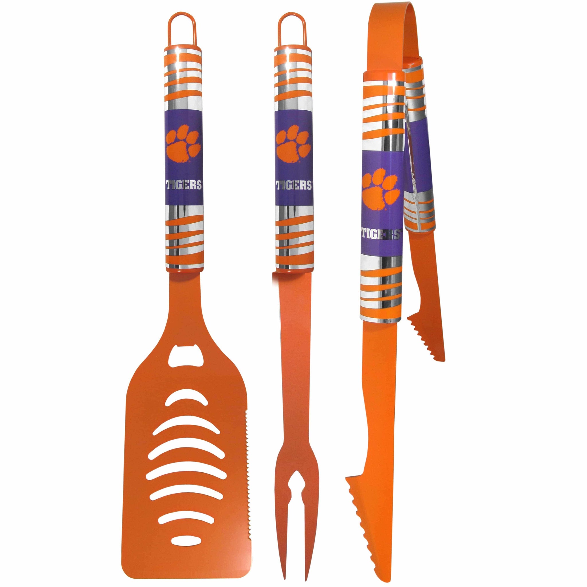 Clemson Tigers 3 pc Color BBQ Tool Set - Siskiyou Buckle - Flyclothing LLC