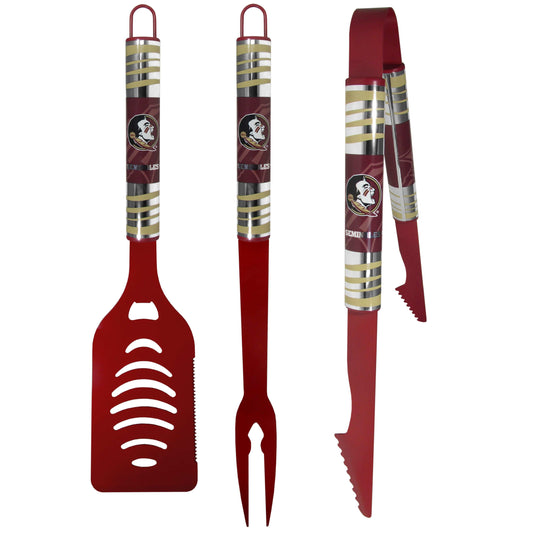 Florida St. Seminoles 3 pc Color BBQ Tool Set - Siskiyou Buckle
