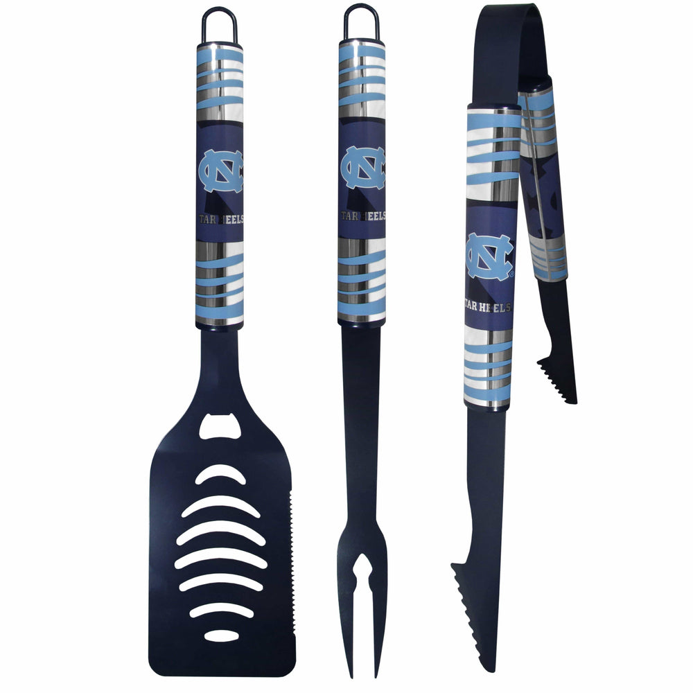 N. Carolina Tar Heels 3 pc Color BBQ Tool Set - Siskiyou Buckle