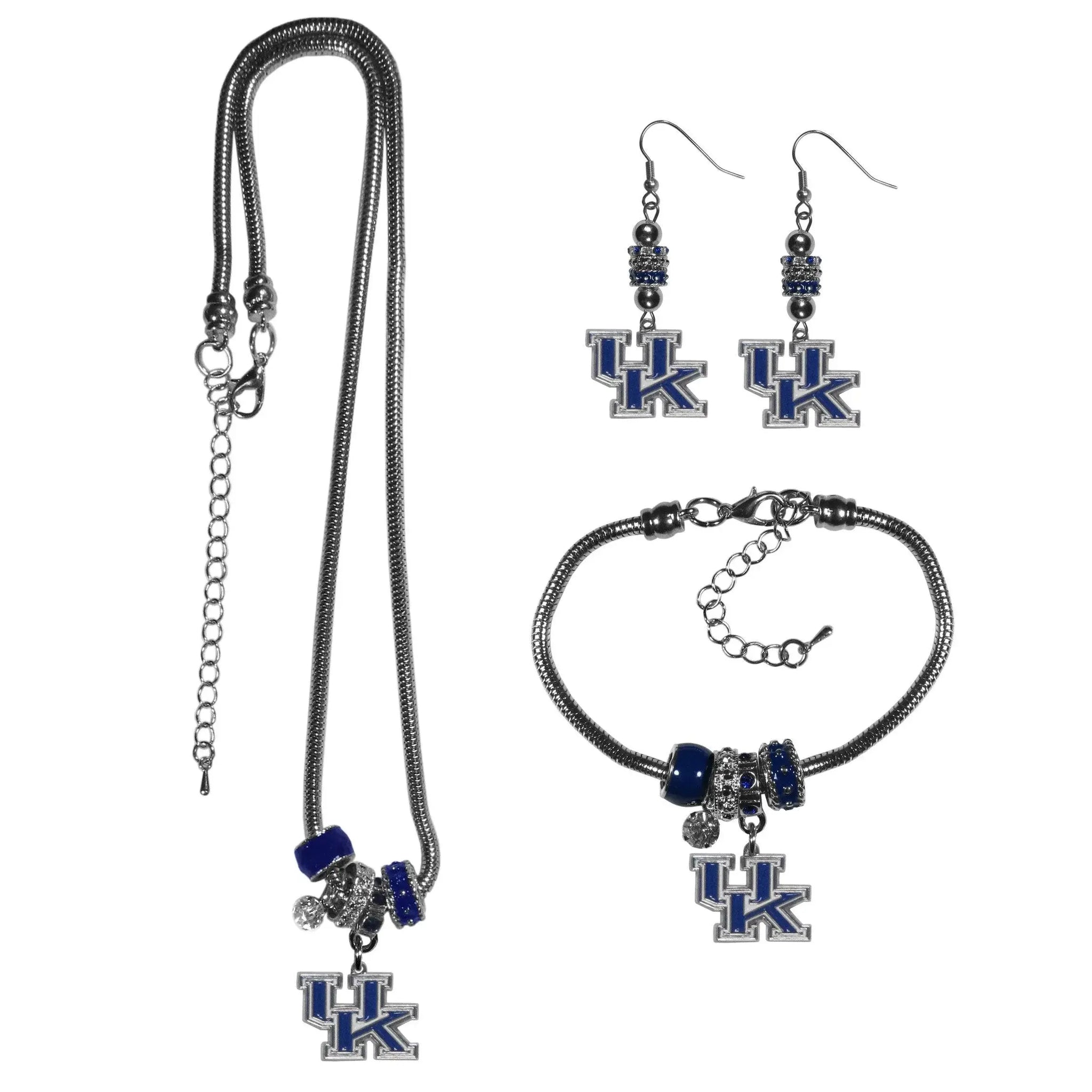 Kentucky Wildcats Euro Bead Jewelry 3 piece Set - Siskiyou Buckle - Flyclothing LLC