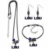 LSU Tigers Euro Bead Jewelry 3 piece Set - Siskiyou Buckle - Flyclothing LLC
