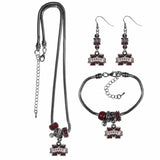Mississippi St. Bulldogs Euro Bead Jewelry 3 piece Set - Siskiyou Buckle