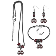 Mississippi St. Bulldogs Euro Bead Jewelry 3 piece Set - Flyclothing LLC
