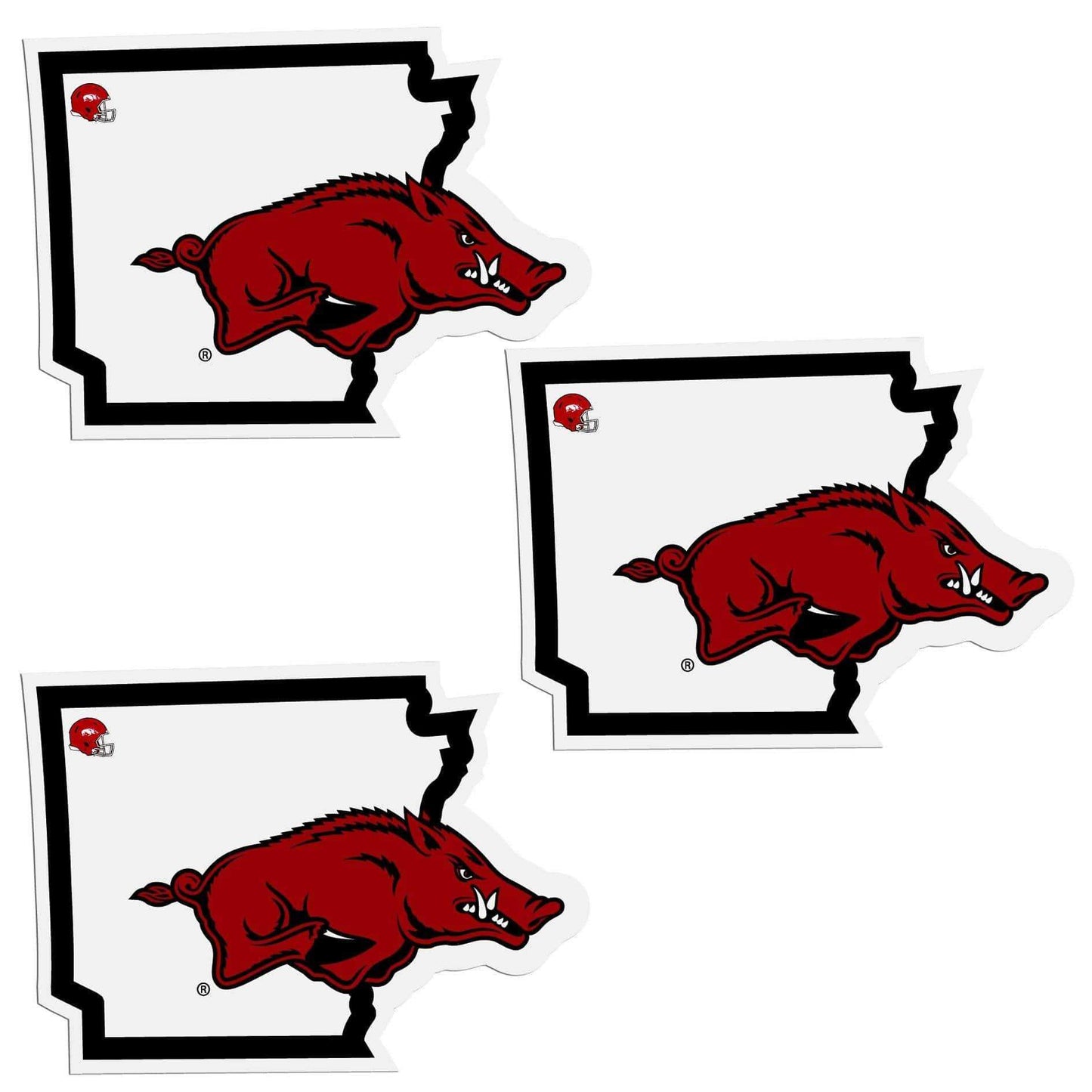 Arkansas Razorbacks Home State Decal, 3pk - Siskiyou Buckle - Flyclothing LLC