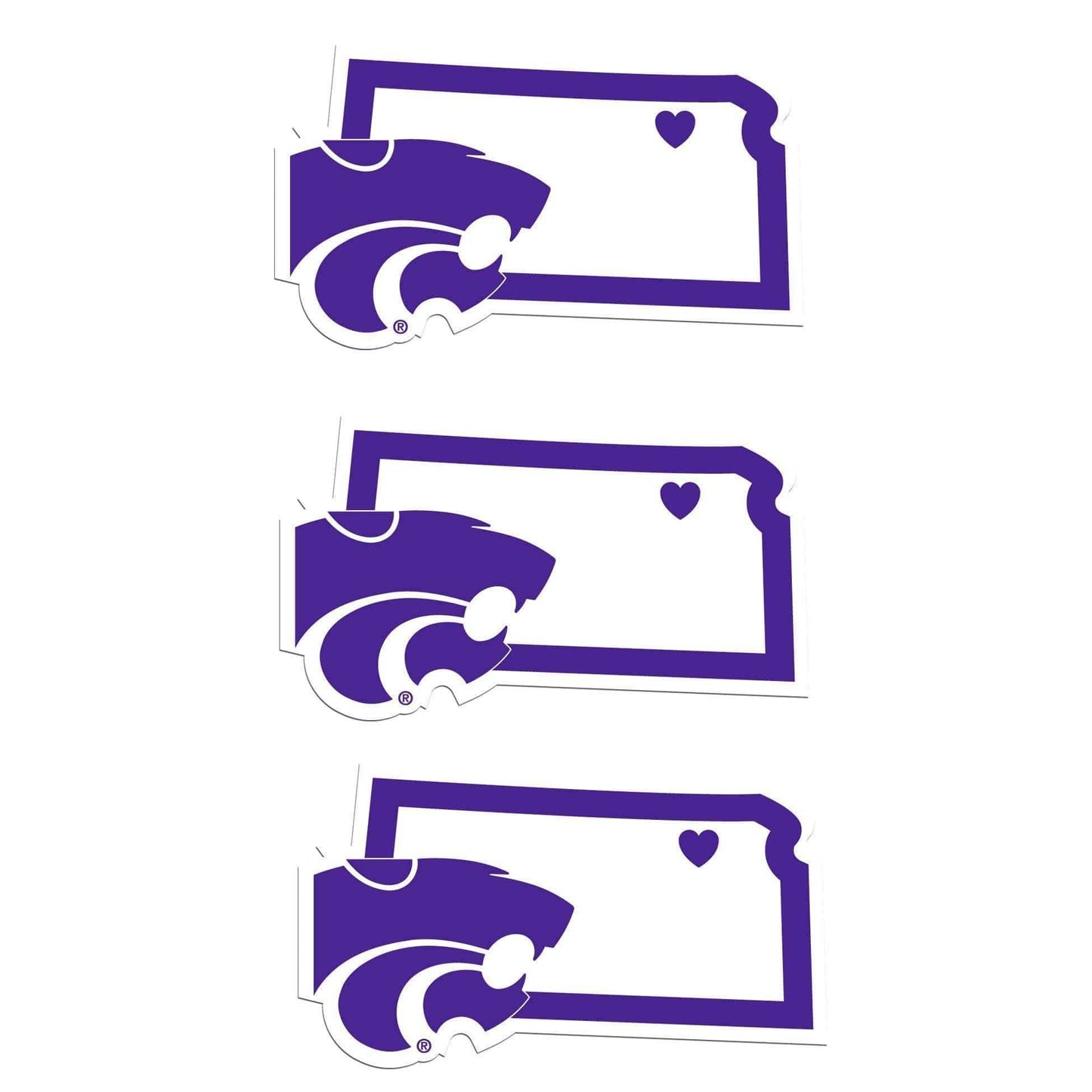 Kansas St. Wildcats Home State Decal, 3pk - Siskiyou Buckle - Flyclothing LLC