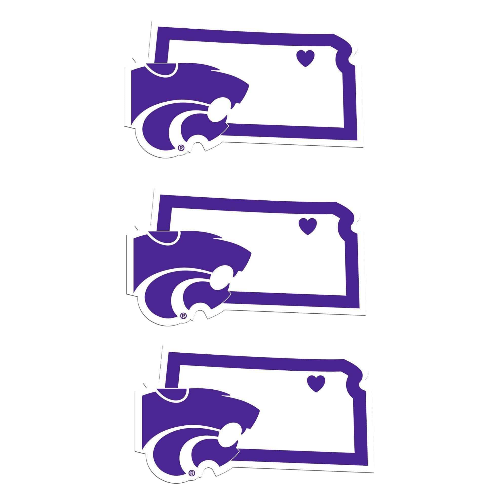 Kansas St. Wildcats Home State Decal, 3pk - Siskiyou Buckle - Flyclothing LLC
