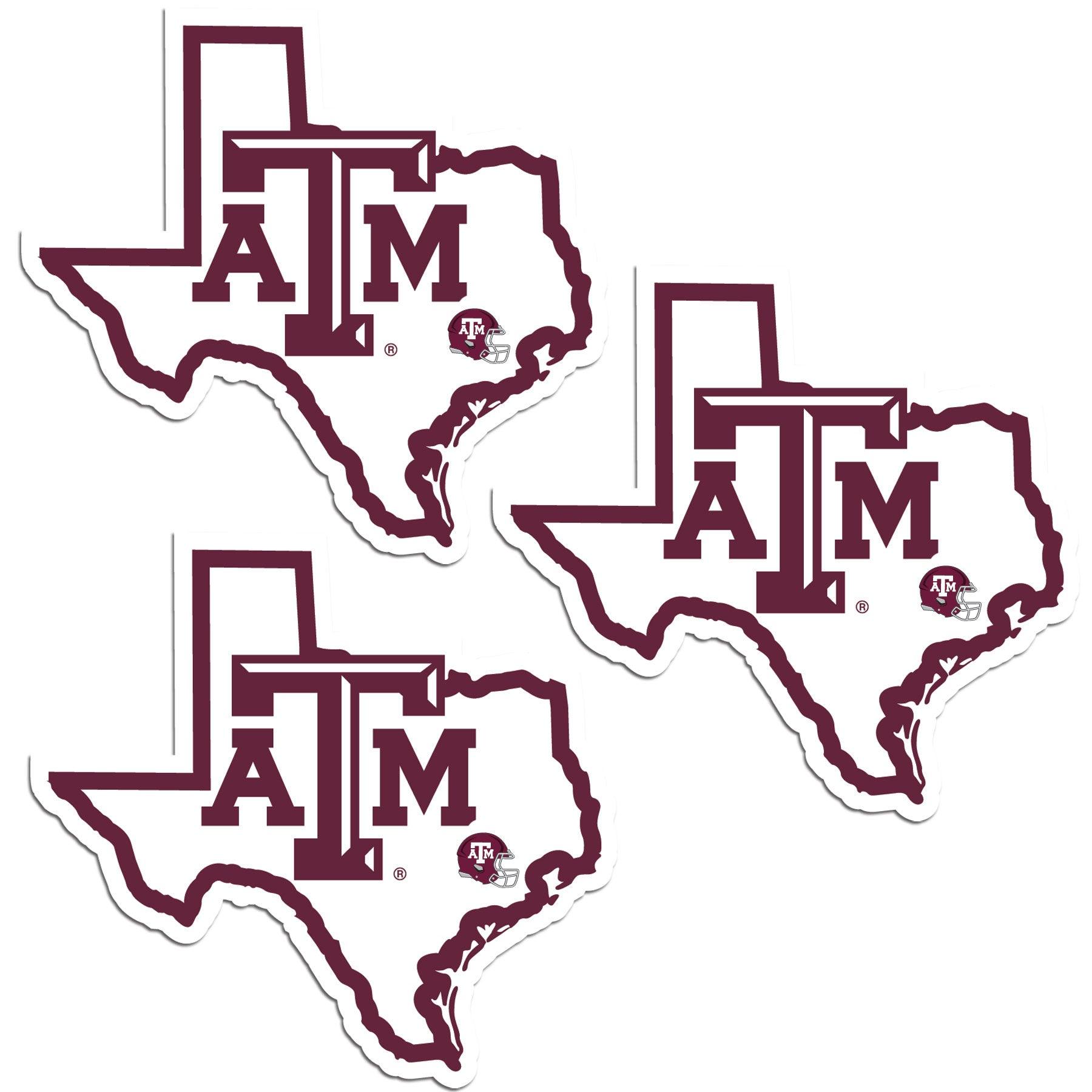 Texas A & M Aggies Home State Decal, 3pk - Flyclothing LLC