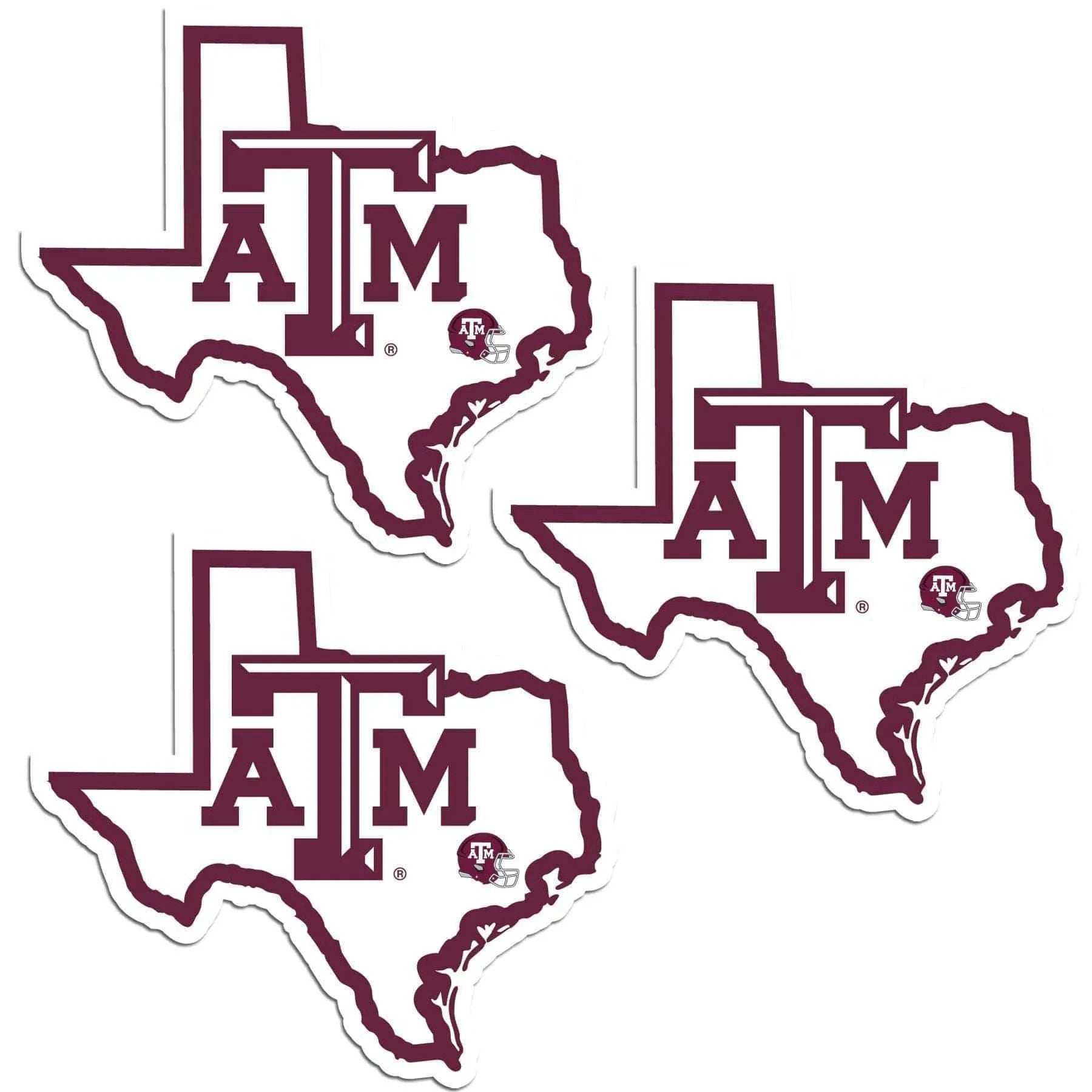 Texas A & M Aggies Home State Decal, 3pk - Siskiyou Buckle - Flyclothing LLC