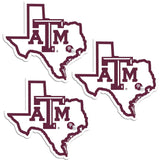 Texas A & M Aggies Home State Decal, 3pk - Siskiyou Buckle