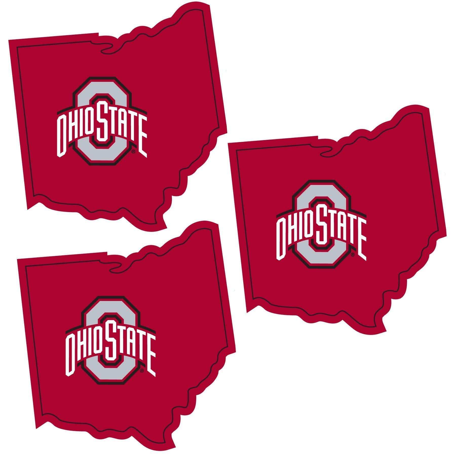 Ohio St. Buckeyes Home State Decal, 3pk - Siskiyou Buckle - Flyclothing LLC