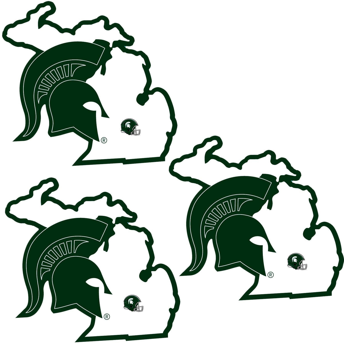 Michigan St. Spartans Home State Decal, 3pk - Flyclothing LLC