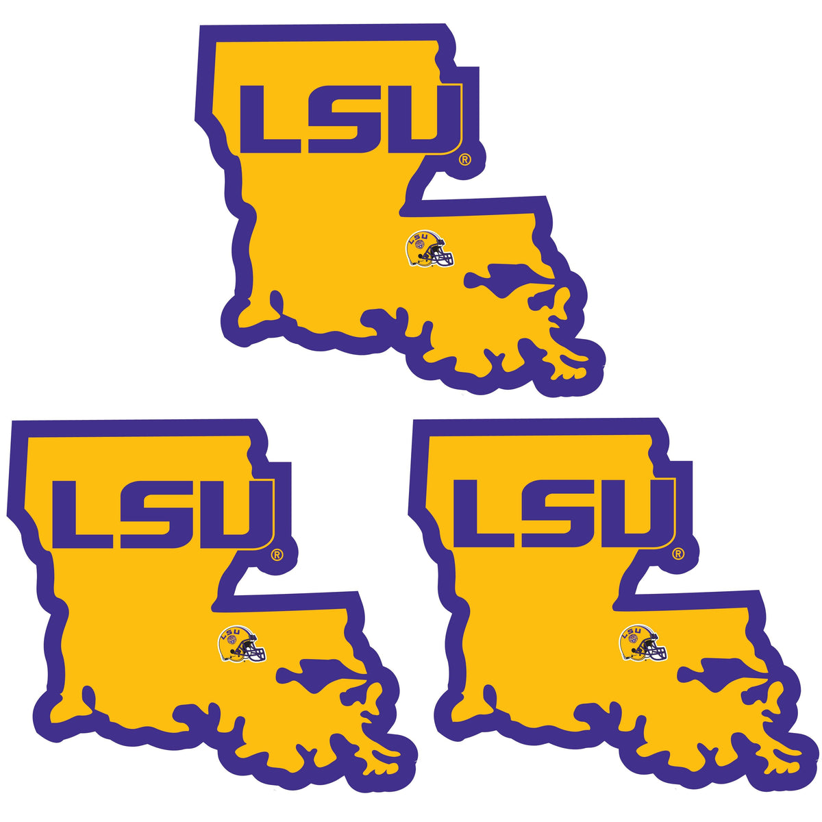 LSU Tigers Home State Decal, 3pk - Flyclothing LLC