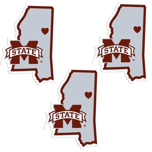 Mississippi St. Bulldogs Home State Decal, 3pk - Flyclothing LLC