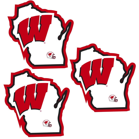 Wisconsin Badgers Home State Decal, 3pk - Flyclothing LLC