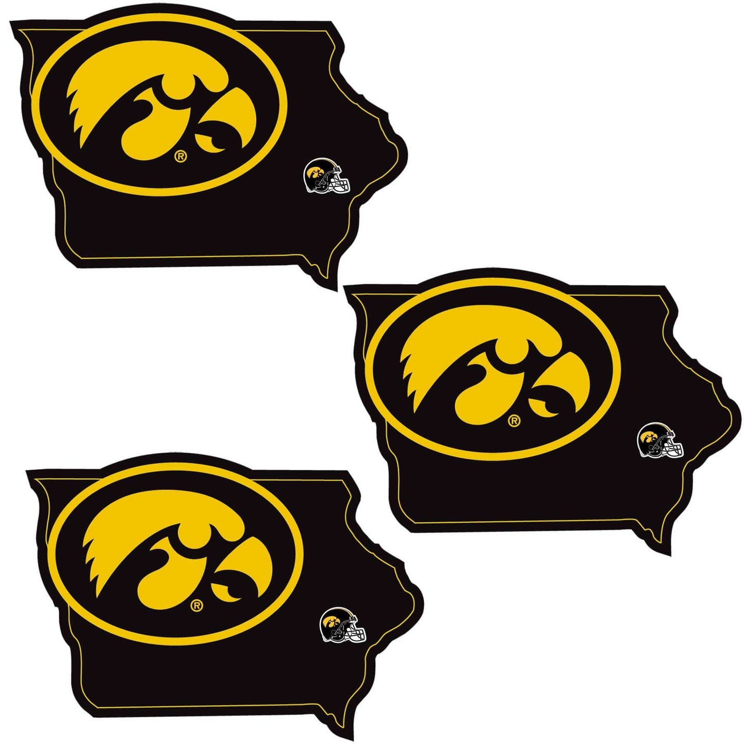 Iowa Hawkeyes Home State Decal, 3pk - Siskiyou Buckle - Flyclothing LLC