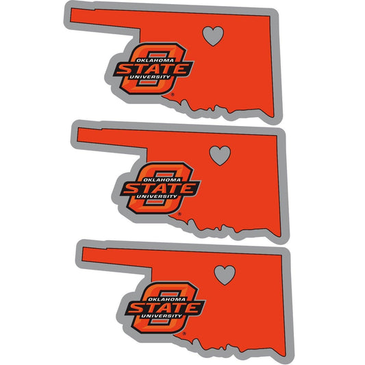 Oklahoma St. Cowboys Home State Decal, 3pk - Siskiyou Buckle