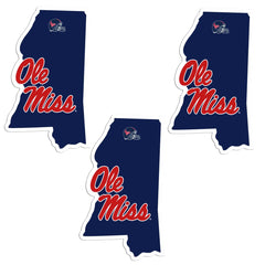 Mississippi Rebels Home State Decal, 3pk - Flyclothing LLC