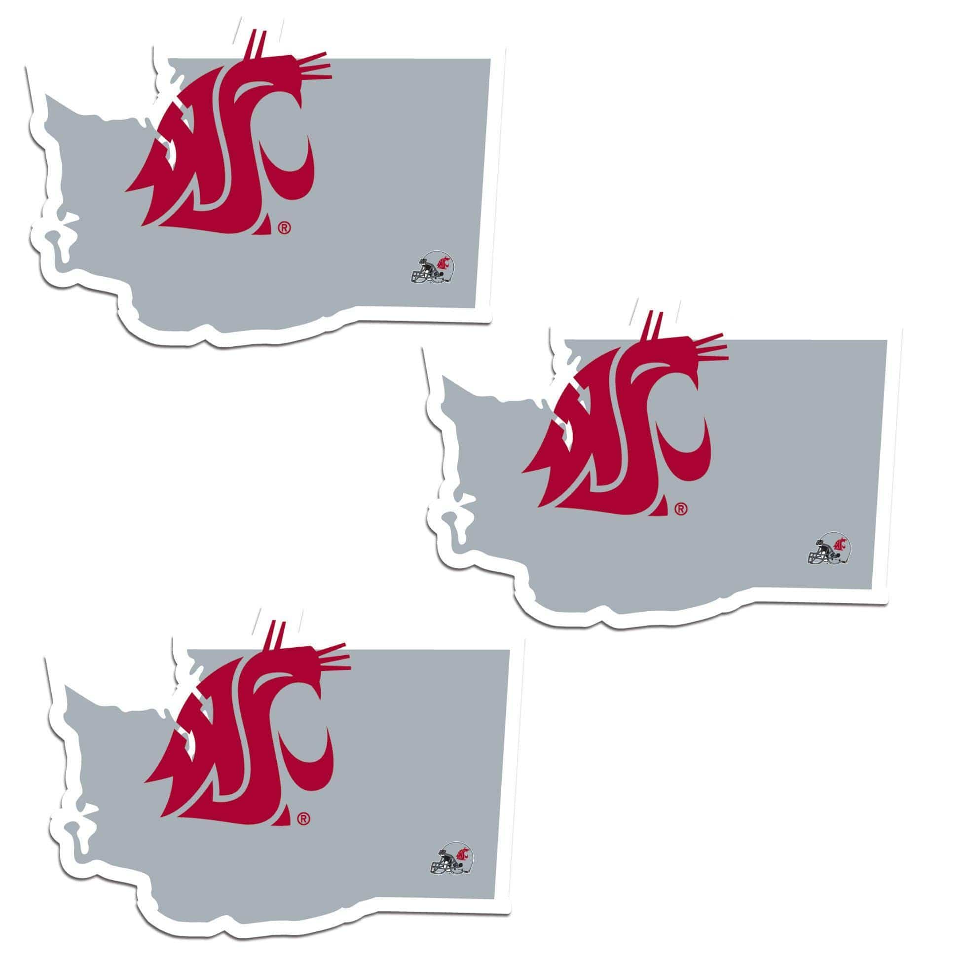 Washington St. Cougars Home State Decal, 3pk - Flyclothing LLC