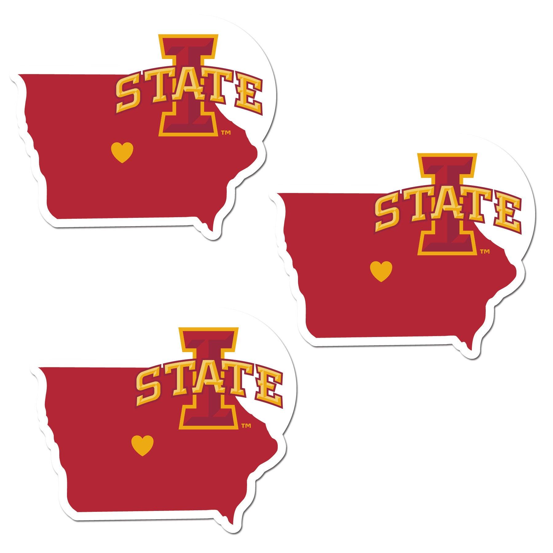 Iowa St. Cyclones Home State Decal, 3pk - Flyclothing LLC